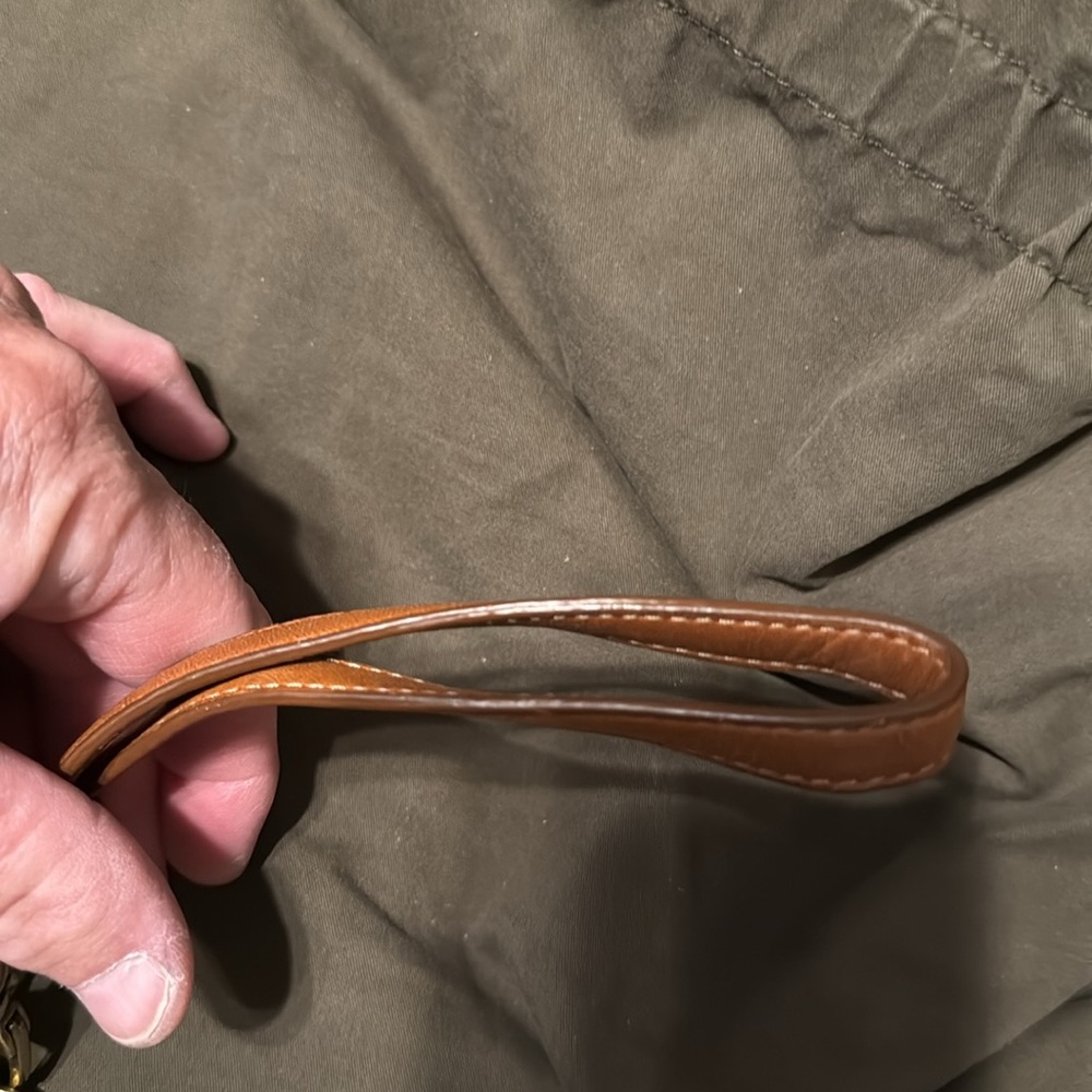 Kooba Tan Leather Clutch Wristlet with Buckle and wrist Strap - Picture 10 of 11